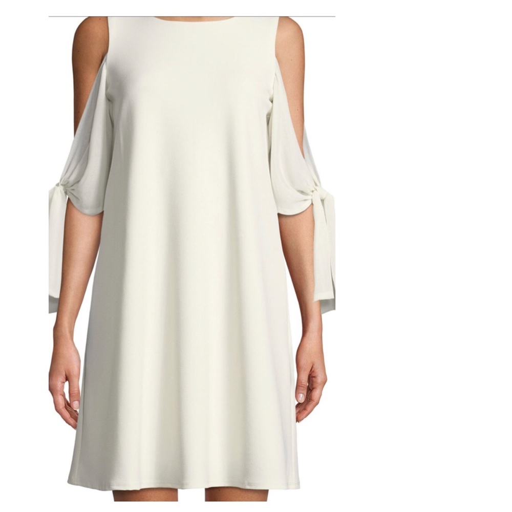 Neiman Marcus Tie-Sleeve A-line Dress
